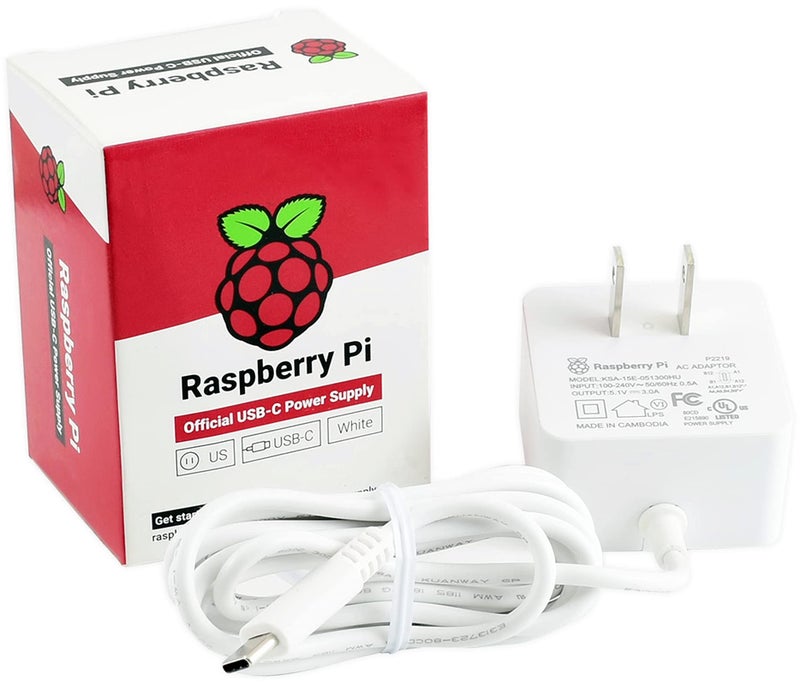 Raspberry Pi 15W USB-C Power Supply US - White - Image 1